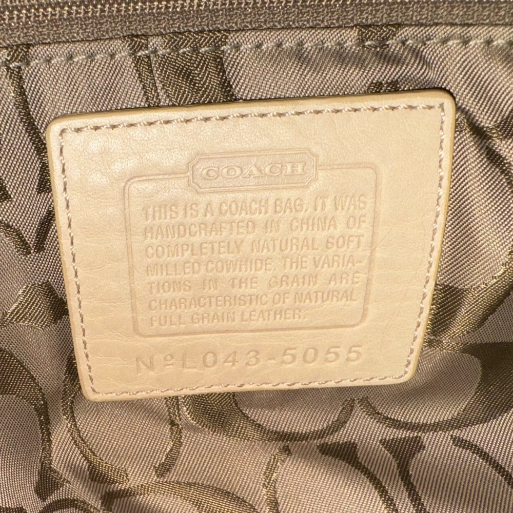 Coach Beige Pebble Leather Handbag - Picture 3 of 10